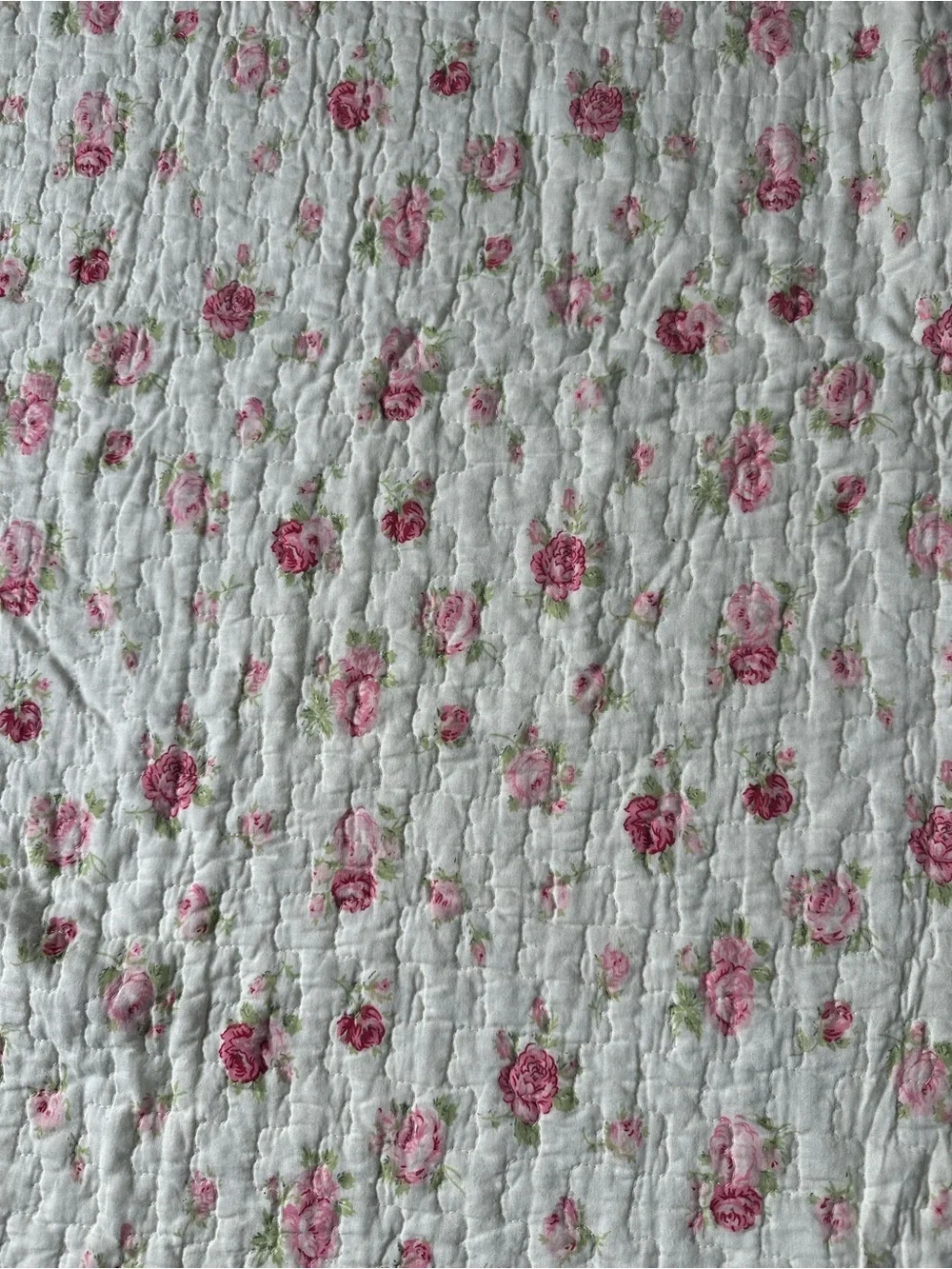 Shabby Chic Floral King Quilt 100% Cotton 1 Pillow Sham